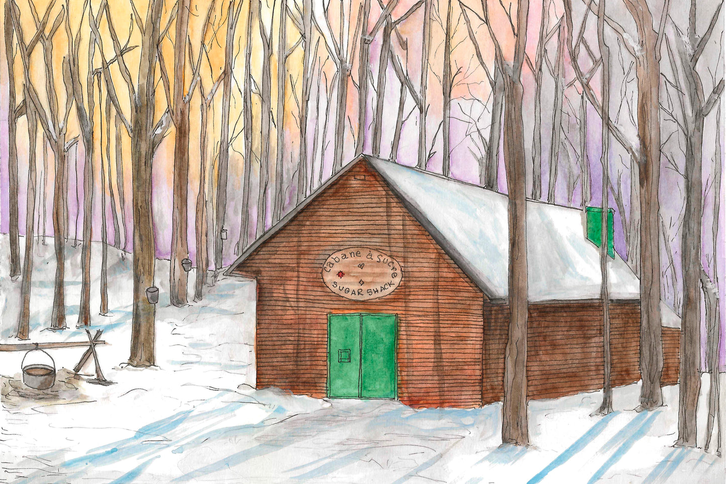 "Cabane a Sucre/Vanier Sugar Shack" Note Cards